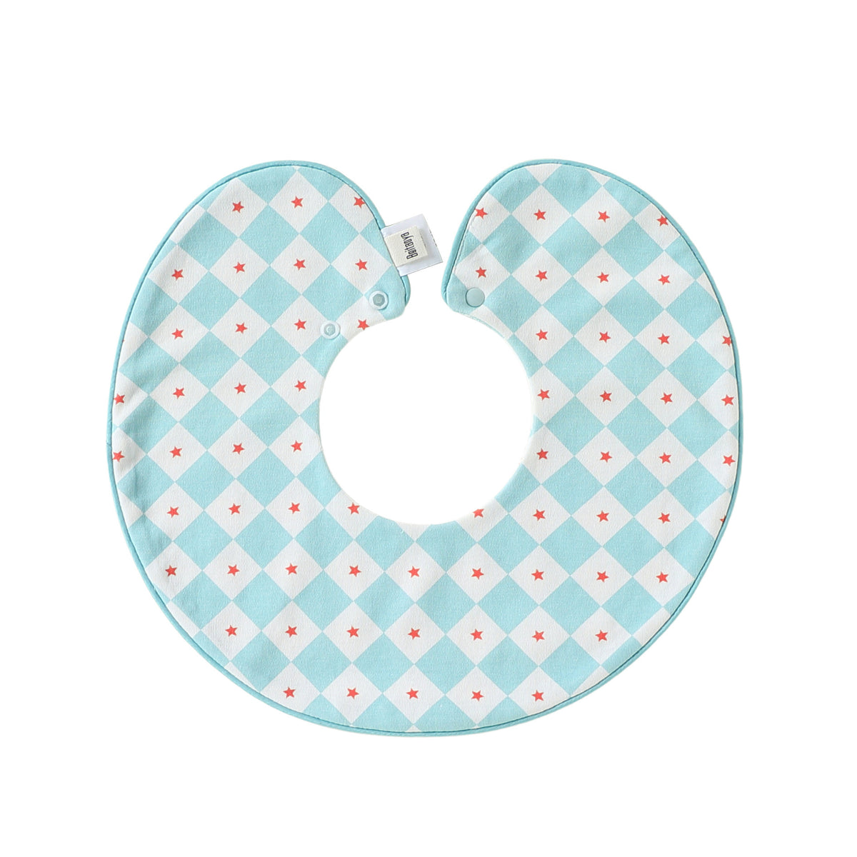 MyKids-USA® Adorable Geometric Pattern Snap-on Round Shaped Bib