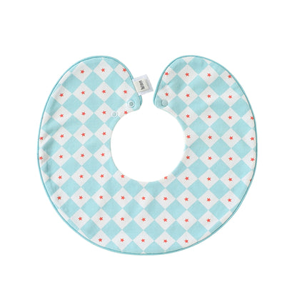 MyKids-USA® Adorable Geometric Pattern Snap-on Round Shaped Bib