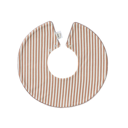 Adorable Striped Pattern Snap-on Round Shaped Bib, MyKids-USA®, Bibs, MyKids-USA - Size/Age - S (0-3Y) - Color - Brown -  -  - TR2605142357-A.