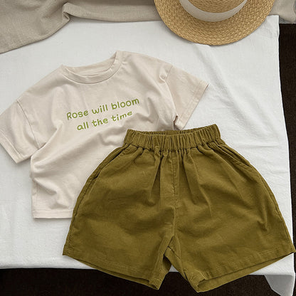 Baby Solid Color Summer Corduroy Fabric Shorts