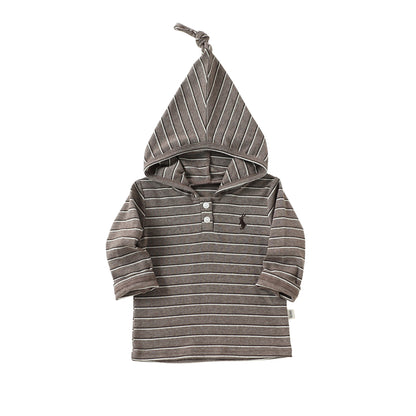 MyKids-USA® Autumn Arrival Baby Kids Unisex Long Sleeves Striped Pattern Hooded Top
