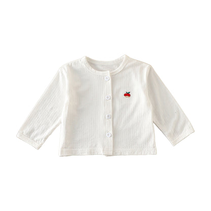 Summer Arrival Baby Kids Unisex Comfortable Simple Logo Thin Knitted Long Sleeves Cardigan, MyKids-USA®, Cardigans, MyKids-USA - Size/Age - 73 (6-9M) - Color - White -  -  - TR2504292005-D
