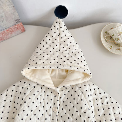 Winter Arrival Baby Kids Unisex Dots Pattern Long Sleeves Fleece-lined Hooded Coat, MyKids-USA®, Baby & Toddler Coats & Jackets, MyKids-USA -  -  -  -  -  -  - 