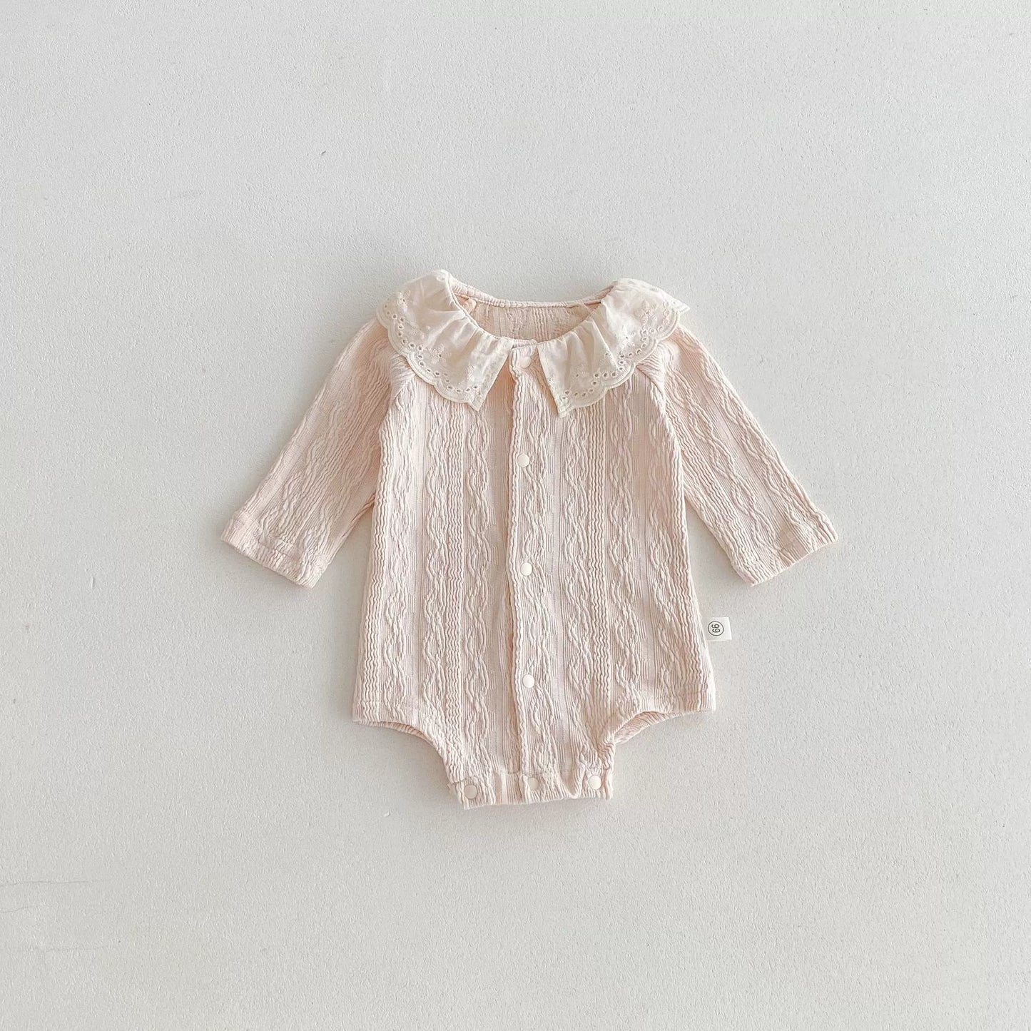 Autumn Arrival Baby Girls Long Sleeves Thin Striped Pattern Single Breasted Onesies, MyKids-USA®, Baby One-Pieces, MyKids-USA - Size/Age - 66 (3-6M) - Color - Beige -  -  - TR2509132334-A