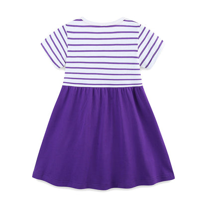 Summer Arrival Colorful Animals Pattern Short Sleeves Striped Dress for Stylish Girls, MyKids-USA®, Baby & Toddler Dresses, MyKids-USA -  -  -  -  -  -  - 