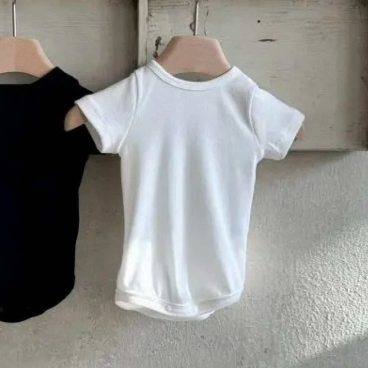 Summer Arrival Baby Unisex Simple Short Sleeves Solid Color Onesies, MyKids-USA®, Baby One-Pieces, MyKids-USA - Size/Age - 66 (3-6M) - Color - Beige -  -  - TR2505242059-A