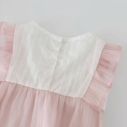 Summer  Arrival Fly Sleeves Flowers Pattern Butterfly-bow Decorated Onesies for Stylish Girls, MyKids-USA®, Baby One-Pieces, MyKids-USA -  -  -  -  -  -  - 