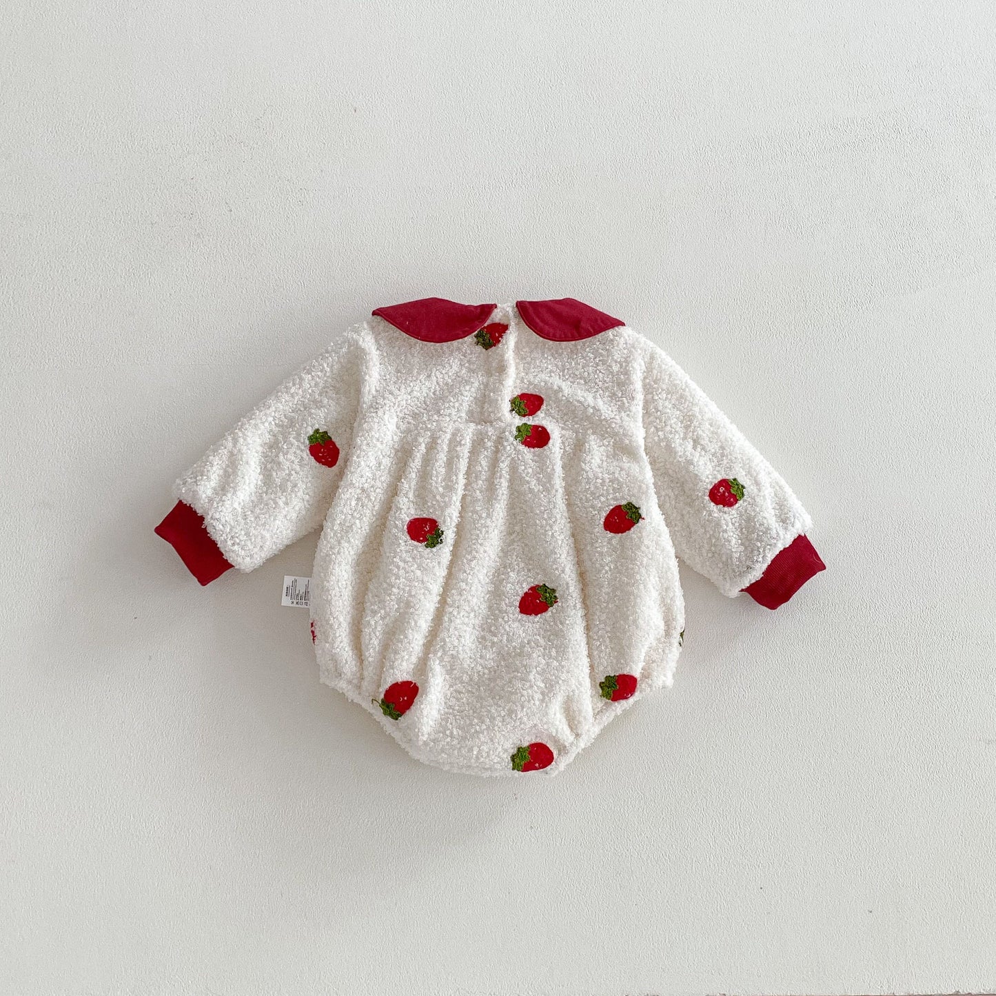 Winter Arrival Baby Girls Long Sleeves Strawberry Pattern Fluffy Warm Onesies, MyKids-USA®, Baby One-Pieces, MyKids-USA -  -  -  -  -  -  - 