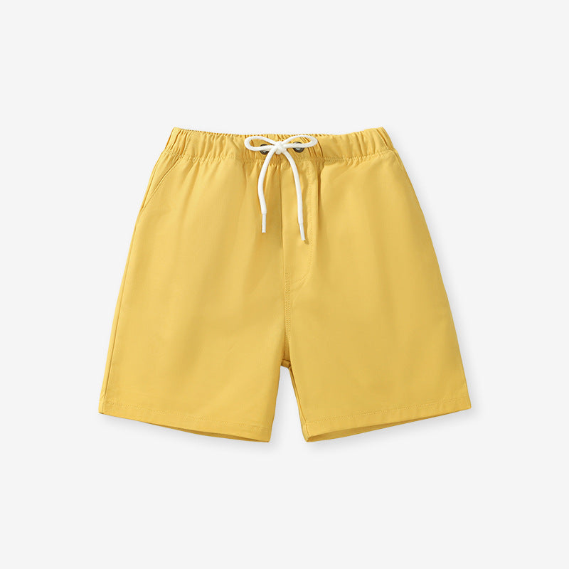 Boys Solid Color Cotton Casual Style Shorts