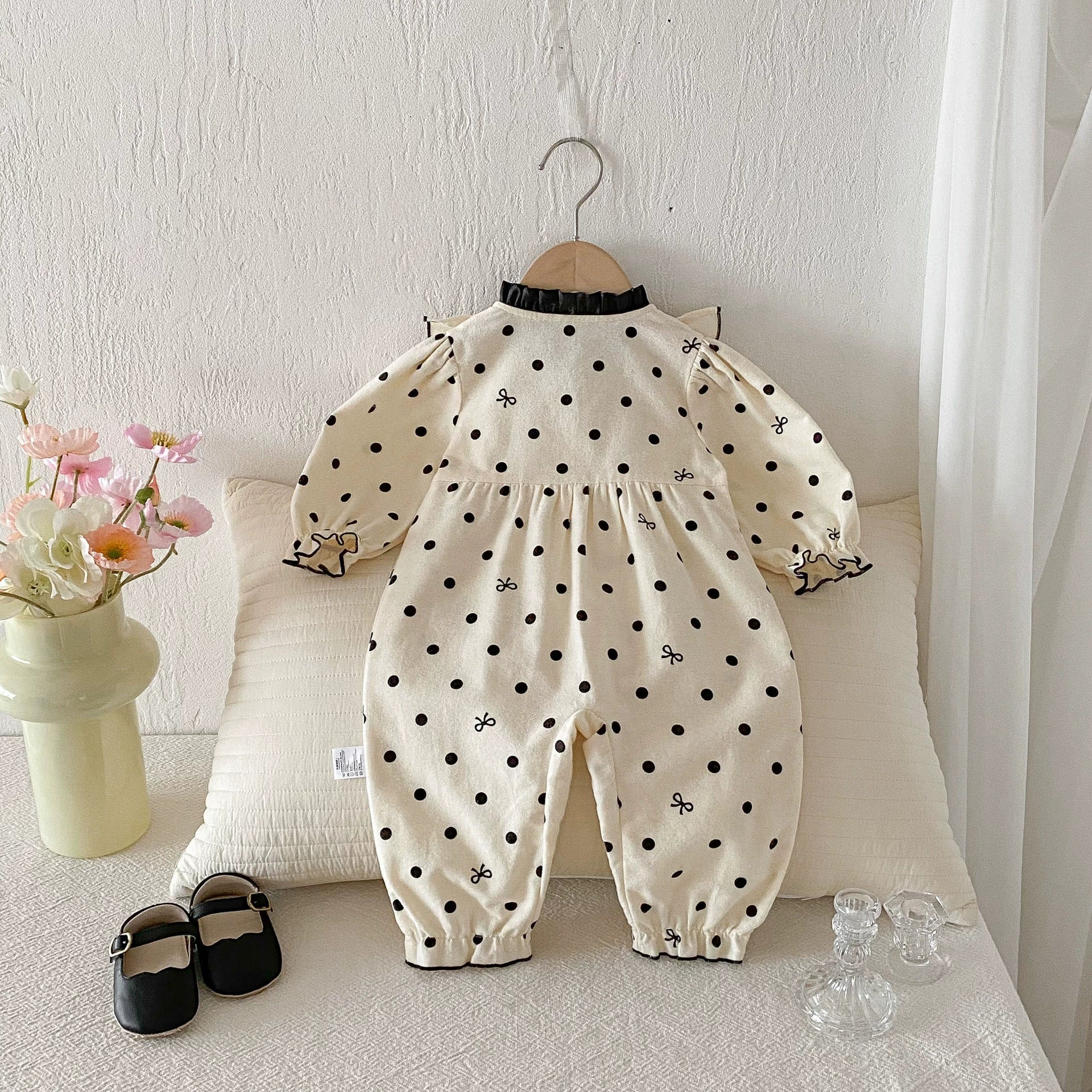Autumn Arrival Baby Girls Long Sleeves Dots Pattern Rompers, MyKids-USA®, Baby One-Pieces, MyKids-USA -  -  -  -  -  -  - 