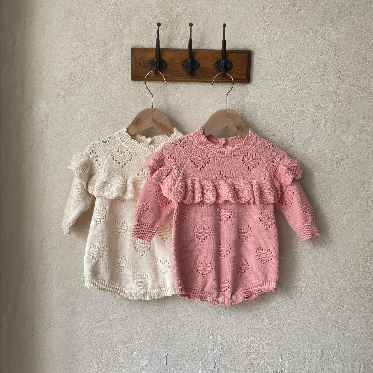 MyKids-USA® Hearts Hollow-out Pattern Solid Color Baby Kids Girls Princess Bodysuit
