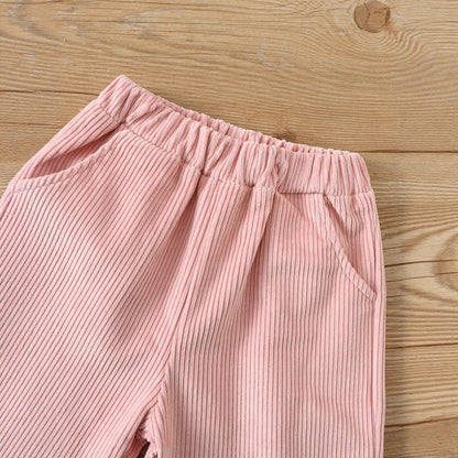 Autumn Arrival Kids Girls Soft Comfortable Corduroy Lace Trim Pants, MyKids-USA®, Trousers, MyKids-USA -  -  -  -  -  -  - 