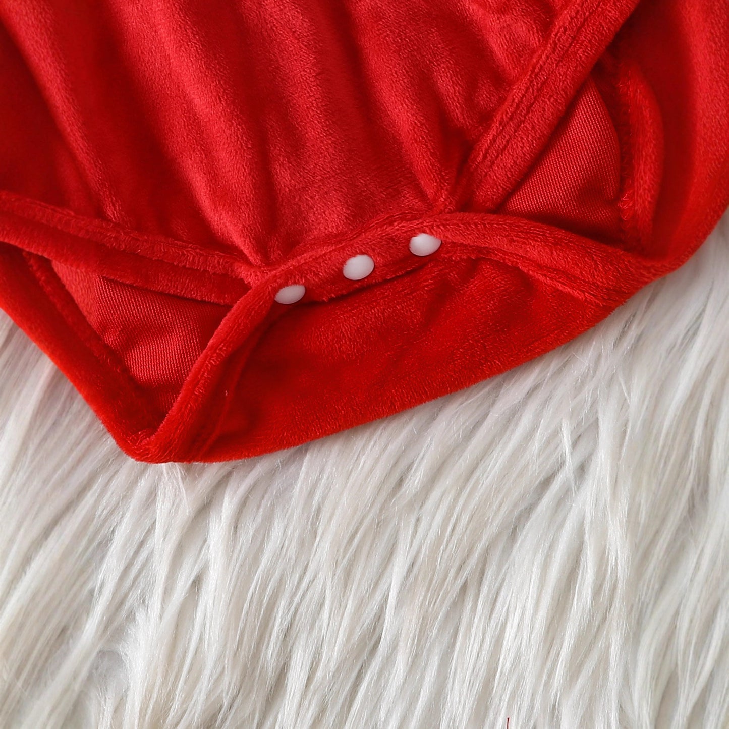 Christmas Arrival Baby Girls Long Sleeves Red Cartoon Fluffy Bodysuit, MyKids-USA®, Baby One-Pieces, MyKids-USA -  -  -  -  -  -  - .