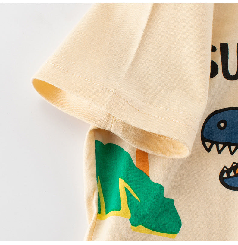 Summer Boys’ Animals Cartoon and Letters Pattern T-shirt in European and American Style, MyKids-USA®, Baby & Toddler Tops, MyKids-USA -  -  -  -  -  -  - 