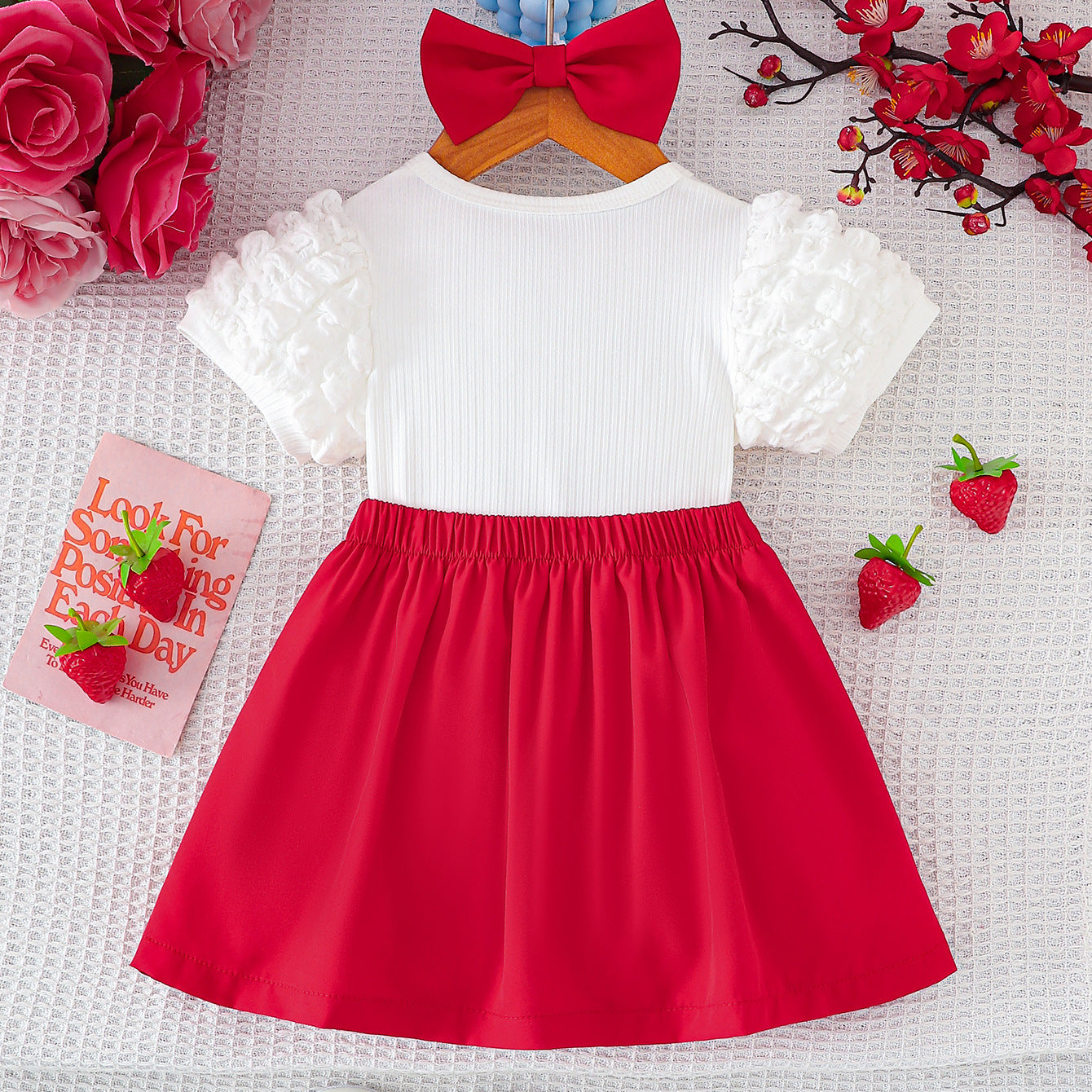 Summer Baby Kids Girls Short Sleeves Strawberry Pattern Top and Red Skirt Set, MyKids-USA®, Baby & Children's Outfits, MyKids-USA -  -  -  -  -  -  - .