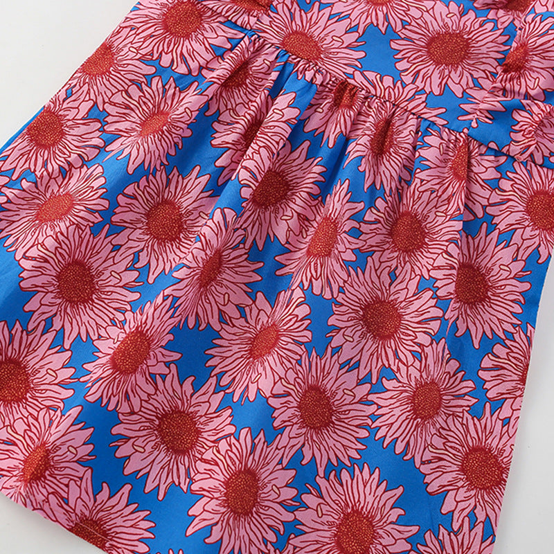 Summer Arrival Flowers Pattern Sleeveless Square Neck Dress for Stylish Girls, MyKids-USA®, Baby & Toddler Dresses, MyKids-USA -  -  -  -  -  -  - 