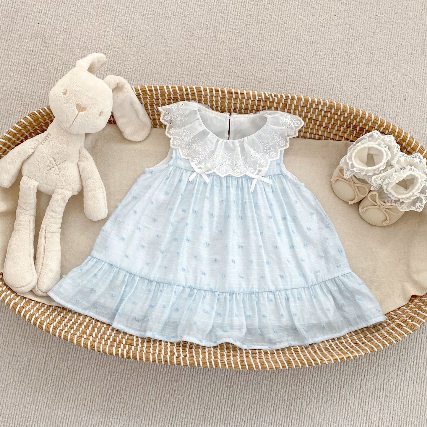 Summer Arrival Baby Girls Sleeveless Embroidery Pattern Dress, MyKids-USA®, Baby & Children's Dresses, MyKids-USA - Size/Age - 73 (6-9M) - Color - Blue -  -  - TR2605192354-B.