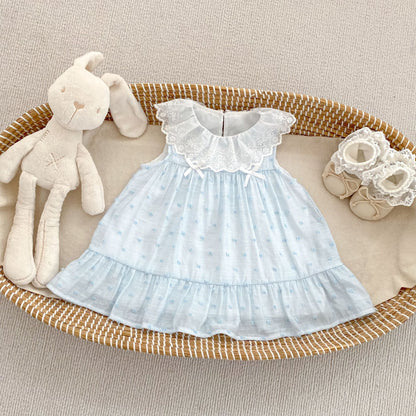 Summer Arrival Baby Girls Sleeveless Embroidery Pattern Dress, MyKids-USA®, Baby & Children's Dresses, MyKids-USA - Size/Age - 73 (6-9M) - Color - Blue -  -  - TR2605192354-B.