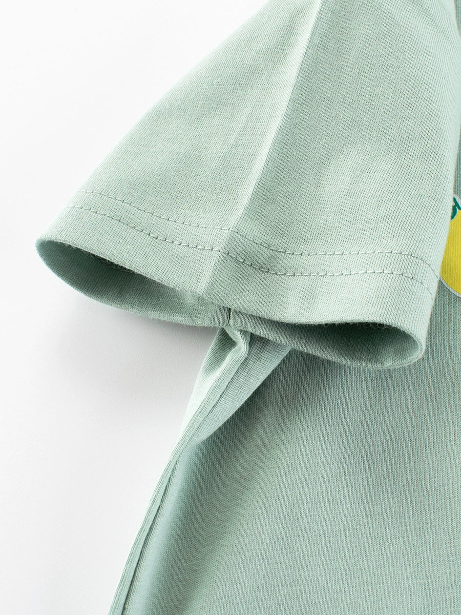 Summer Baby Kids Girls Letters and Fruits Cartoon Print Short Sleeves Crew Neck Top Shirt, MyKids-USA®, Shirts, MyKids-USA -  -  -  -  -  -  - 