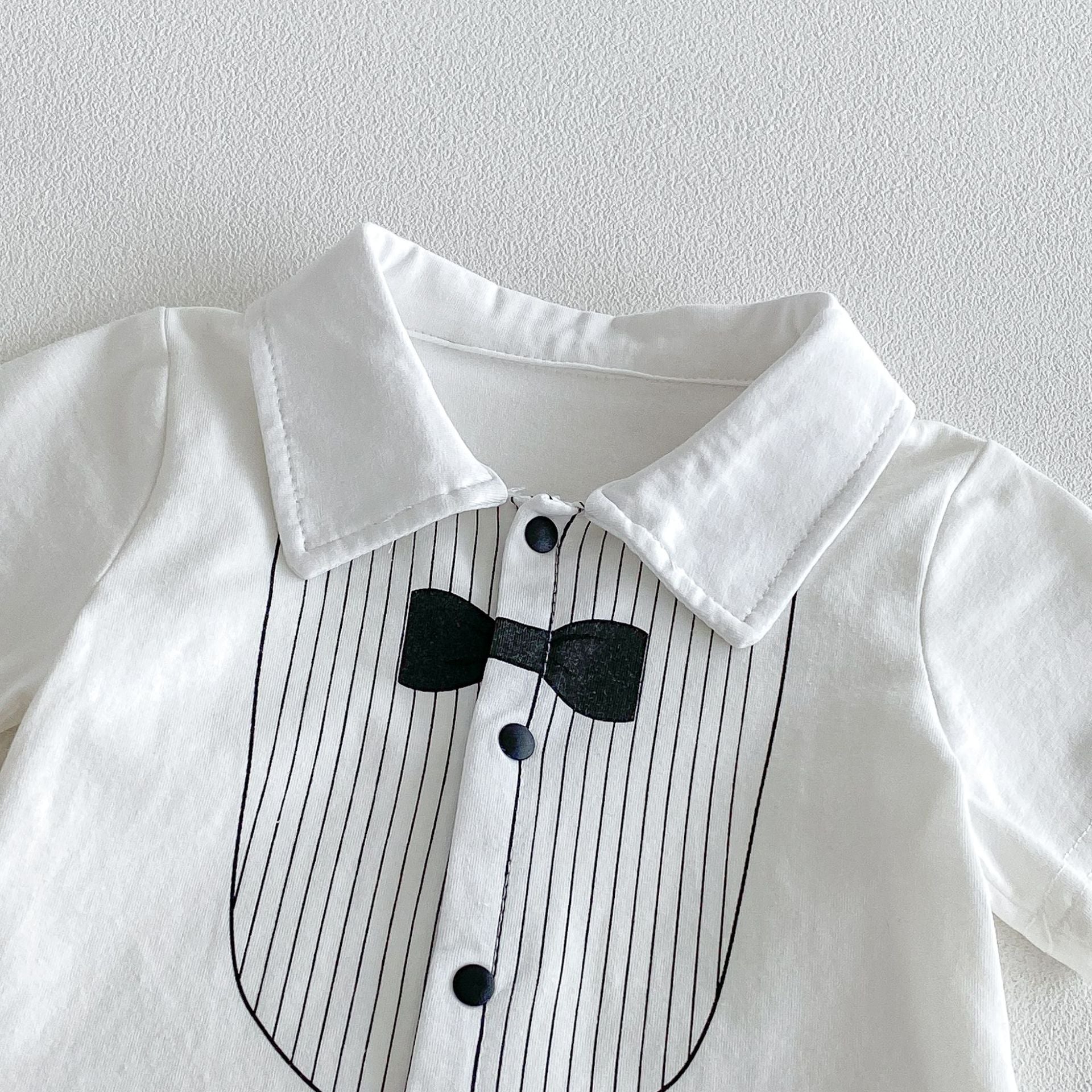 Summer Arrival Baby Boys Short Sleeves Turn-down Collar Striped Pattern Bodysuit, MyKids-USA®, Baby & Children's One-Pieces, MyKids-USA -  -  -  -  -  -  - .