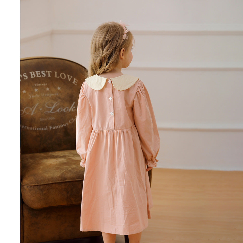 Arrival Autumn Girls Pink Long Sleeves Dress with Teddy Embroidery Pattern, MyKids-USA®, Baby & Toddler Dresses, MyKids-USA -  -  -  -  -  -  - 