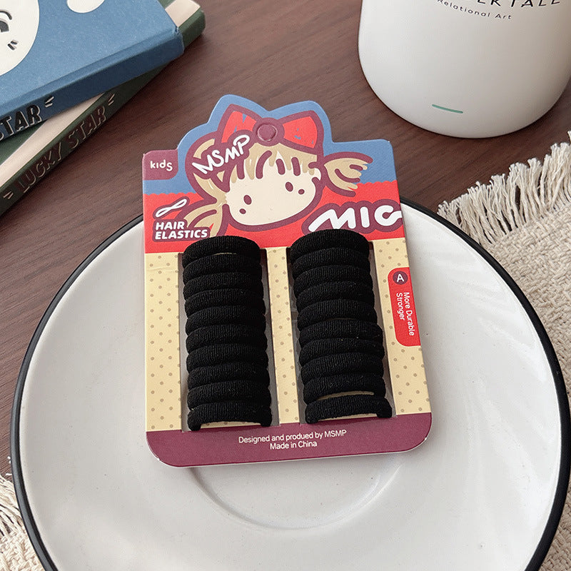 Basic Candy Color Elastic Hair Tie, MyKids-USA®, Ponytail Holders, MyKids-USA - Size/Age - Average Size (0-12Y） - Color - Black -  -  - TR2604161539-A.