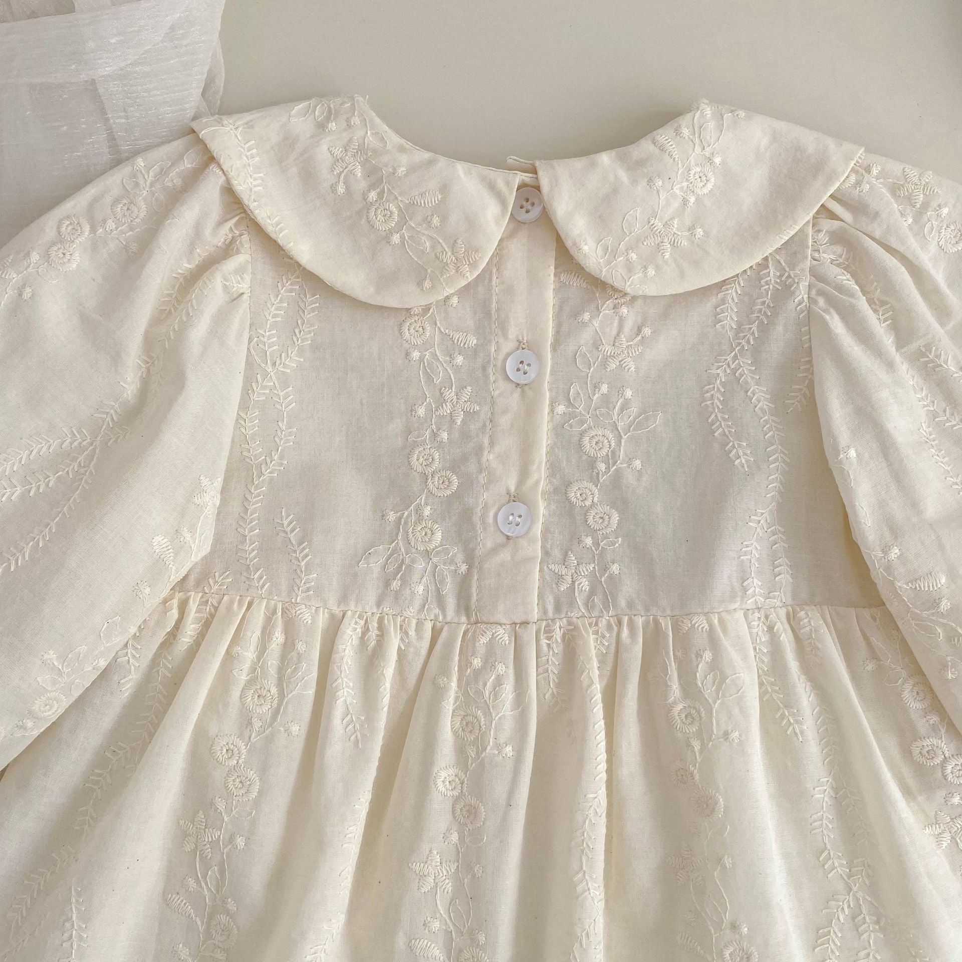 Spring Arrival Baby Girls Long Sleeves Flowers Embroidered Solid Color Bodysuit Dress, MyKids-USA®, Baby & Toddler Dresses, MyKids-USA -  -  -  -  -  -  - .