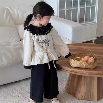 Arrival Autumn Baby Girls Long Sleeves Vine Embroidery Pattern Top and Solid Color Trousers – Clothing Set, MyKids-USA®, Baby & Toddler Outfits, MyKids-USA -  -  -  -  -  -  - 