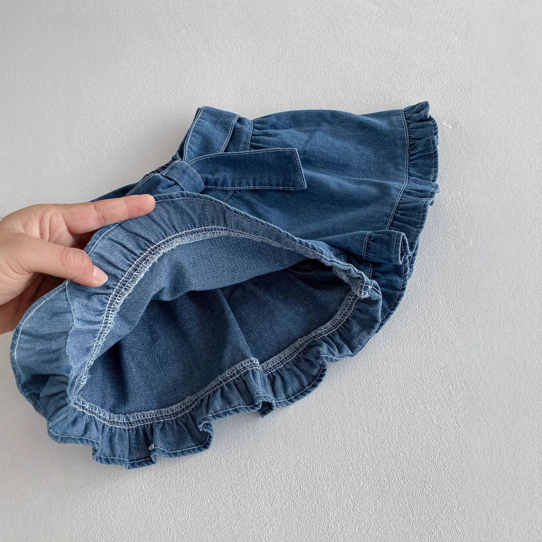 Summer Hot Selling Baby Kids Girls Fly Sleeves Floral Pattern Top Vest and Denim Skirt Clothing Set, MyKids-USA®, Baby & Toddler Outfits, MyKids-USA -  -  -  -  -  -  - 