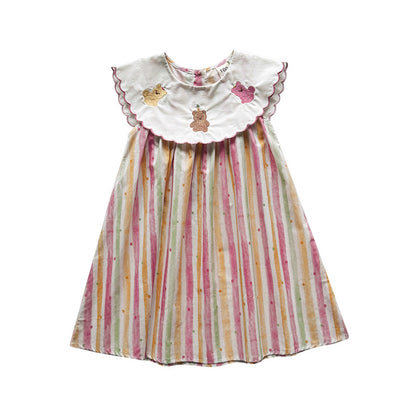 Summer Arrival Baby Girls Sleeveless Teddy and Striped Pattern Dress, MyKids-USA®, Baby & Children's Dresses, MyKids-USA -  -  -  -  -  -  - .