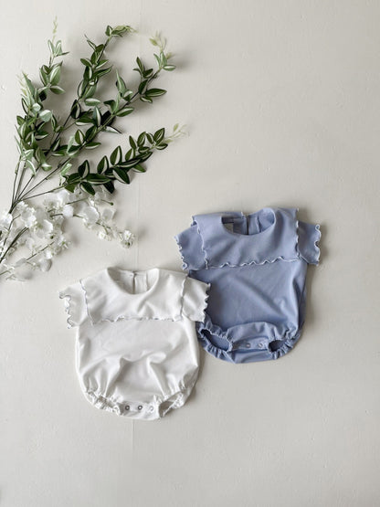 Summer Arrival Baby Girls Short Sleeves Plain Bodysuit