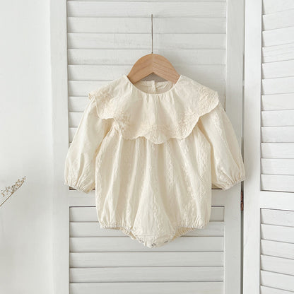 Arrival Autumn Baby Kids Girls Solid Color Flowers and Geometric Pattern Embroidery Long Sleeves Onesies and Dress – Princess Sister Matching Set, MyKids-USA®, Baby & Toddler Outfits, MyKids-USA - Size/Age - 66 (3-6M) - Color - Beige -  -  - TR2408022243-B