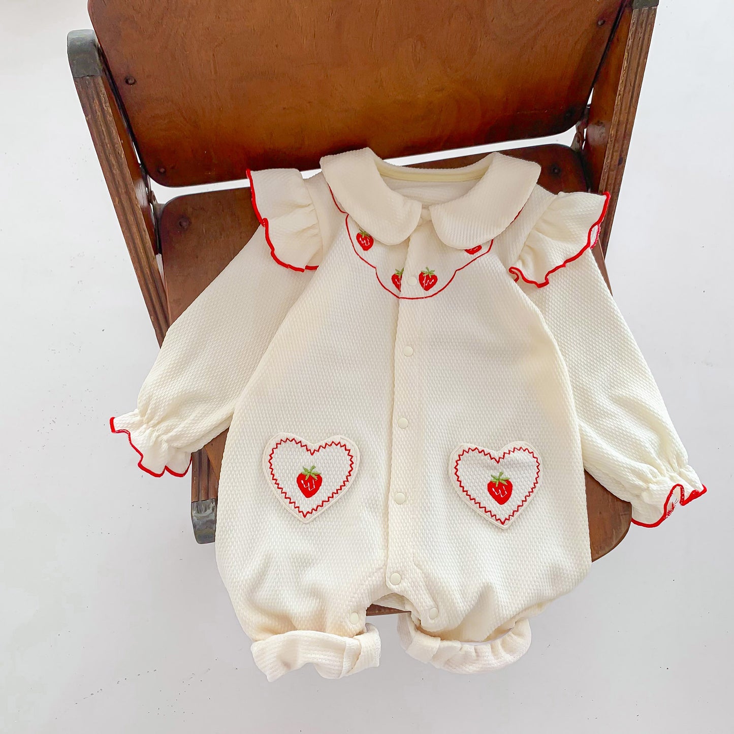 Adorable Embroidered Design Soft Cotton Rompers