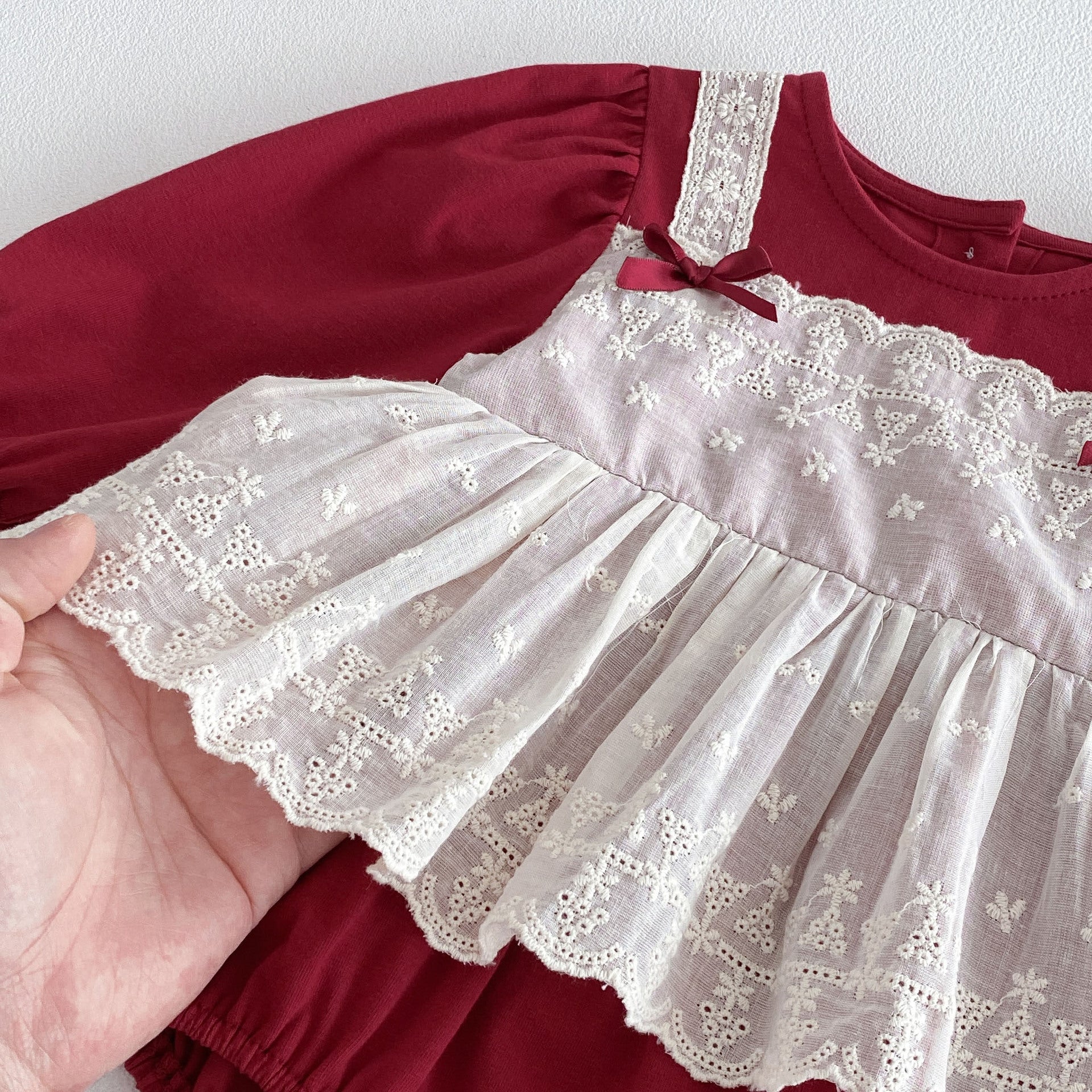 Spring Arrival Baby Girls Long Sleeves Color Patchwork Flowers Embroidered Bodysuit, MyKids-USA®, Baby One-Pieces, MyKids-USA -  -  -  -  -  -  - .