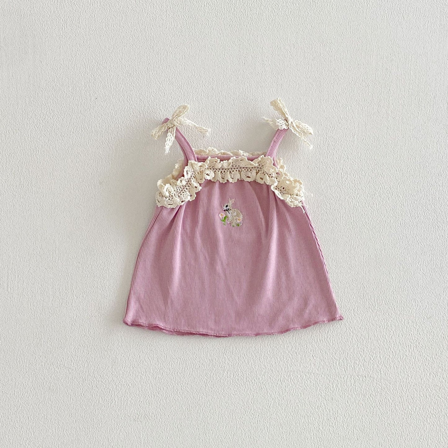 Arrival Summer Baby Kids Girls Thin Sleeveless Rabbit Pattern Lace Trim Vest, MyKids-USA®, Baby & Children's Tops, MyKids-USA - Size/Age - 66 (3-6M) - Color - Pink -  -  - TR2604072254-B.