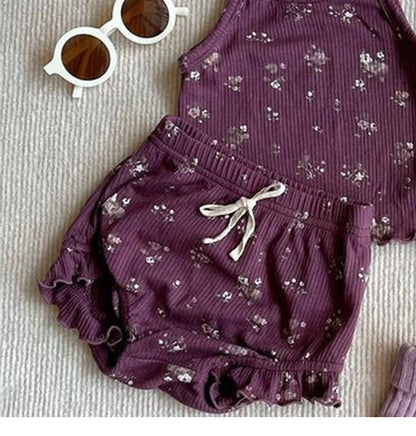 Summer Arrival Baby Girls Sleeveless Floral Pattern Top Vest and Bloomers Clothing Sets, MyKids-USA®, Baby & Toddler Outfits, MyKids-USA -  -  -  -  -  -  - 