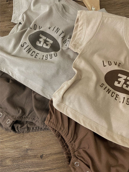 MyKids-USA® Arrival Summer Baby Short Sleeves Letters Pattern T-shirt and Plain Bloomers Clothing Set