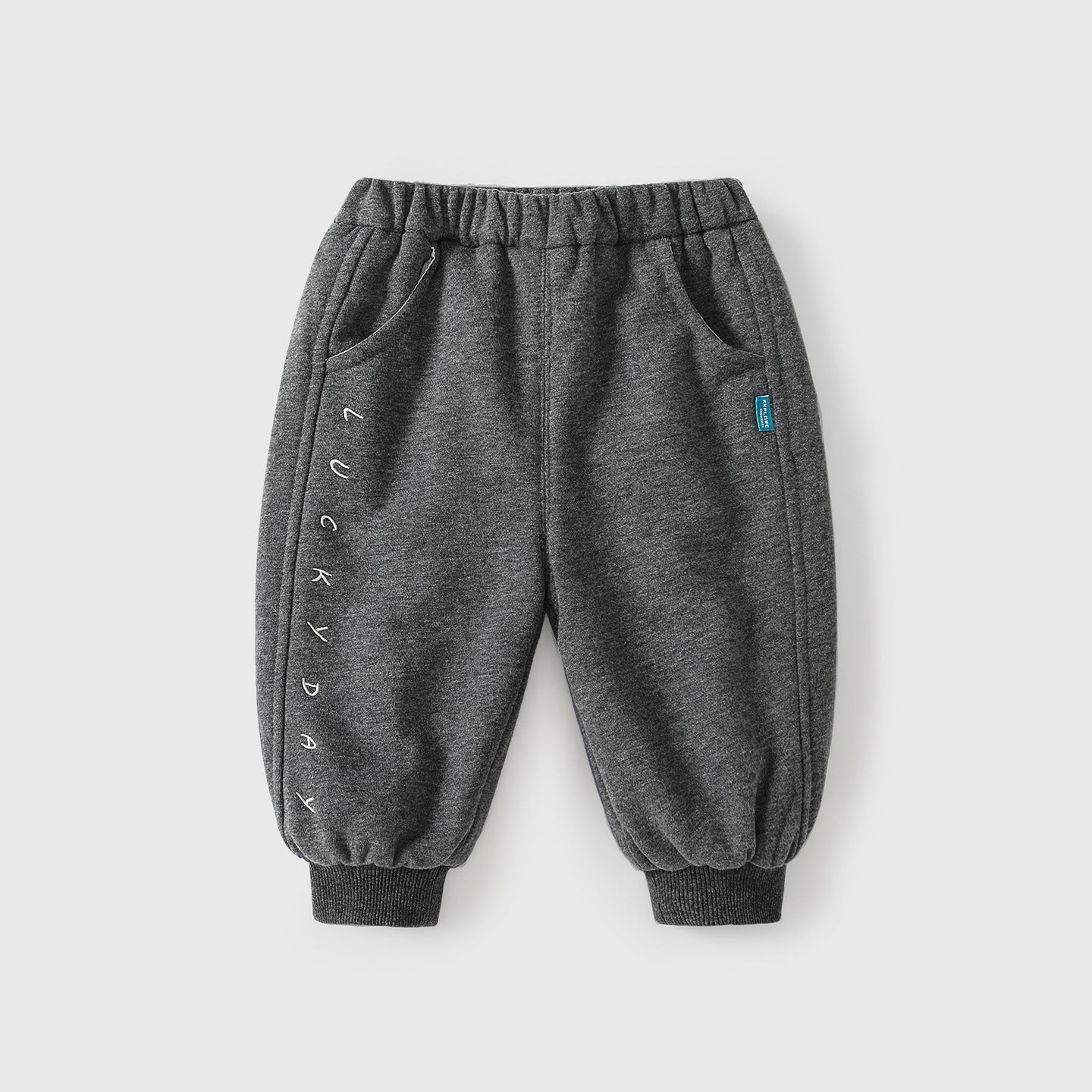 Winter Arrival Casual Baby Kids Boys Letters Embroidered Pattern Fleece-lined Pants, MyKids-USA®, Joggers, MyKids-USA - Size/Age - 80 (9-12M) - Color - Grey -  -  - TR2509262325-A