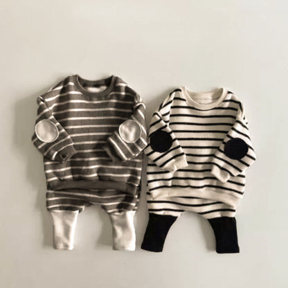 MyKids-USA® Spring and Autumn Baby Kids Unisex Long Sleeves Striped Pattern Top and Pants Clothing Set