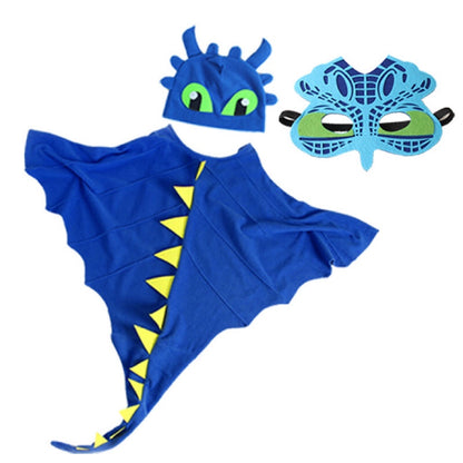 Halloween Dinosaur Cloak Hats Mask Cosplay Costume Sets
