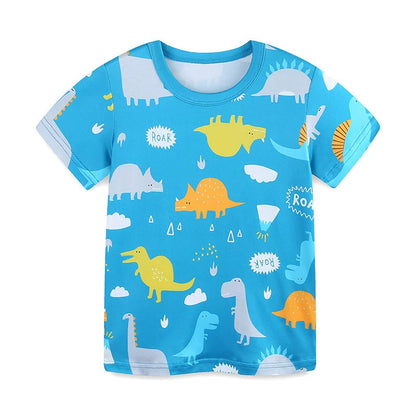 Summer Baby Kids Cartoon Dinosaurs Pattern T-shirt and Shorts Casual Clothing Set for Boys, MyKids-USA®, Baby & Toddler Outfits, MyKids-USA -  -  -  -  -  -  - 
