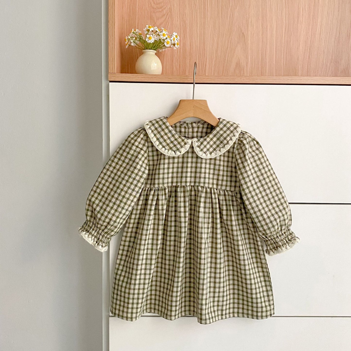 Arrival Spring and Autumn Plaid Pattern Baby Kids Girls Onesies and Dress – Princess Sister Matching Set