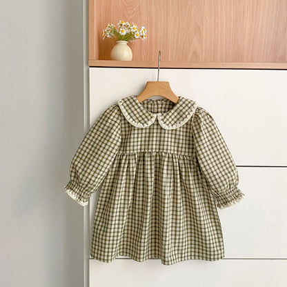 Arrival Spring and Autumn Plaid Pattern Baby Kids Girls Onesies and Dress – Princess Sister Matching Set