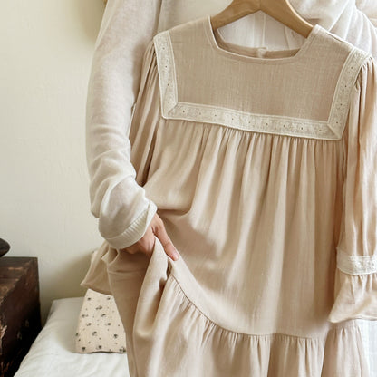 Arrival Autumn Girls Simple Square Neck Long Sleeves Patchwork Design Dress, MyKids-USA®, Baby & Toddler Dresses, MyKids-USA -  -  -  -  -  -  - 