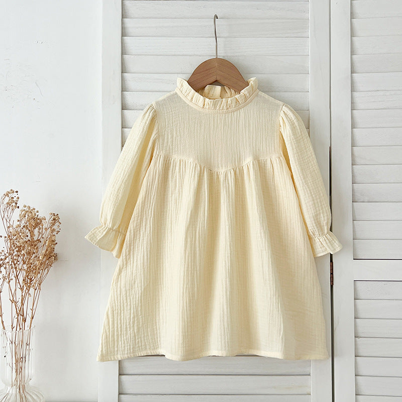 Arrival Spring Baby Kids Girls Long Sleeves Solid Color Ruffle Collar Dress, MyKids-USA®, Baby & Toddler Dresses, MyKids-USA -  -  -  -  -  -  - 