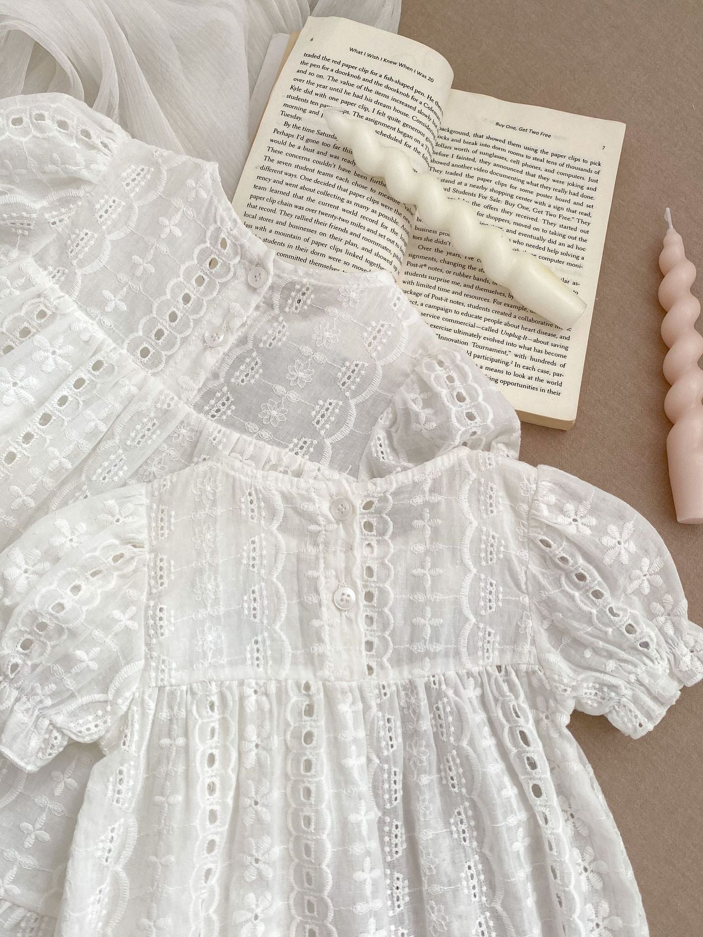 Summer Baby Girls Flowers Embroidery Pattern Hollow Out Short Sleeves Summer Baby Girls Flowers Embroidery Pattern Hollow Out Short Sleeves