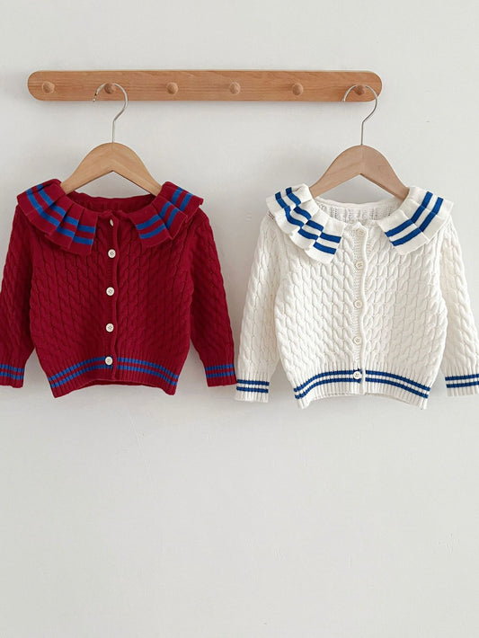 Sailor Style Striped Pattern Single Breasted Cardigan, MyKids-USA®, Baby & Toddler Outerwear, MyKids-USA -  -  -  -  -  -  - .