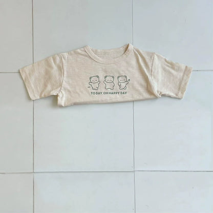 Summer Hot Selling Baby Kids Unisex Short Sleeves Cartoon Rabbit Pattern T-shirt, MyKids-USA®, Baby & Toddler Tops, MyKids-USA - Size/Age - 66 (3-6M) - Color - Apricot -  -  - TR2506032312