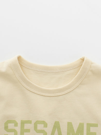 Summer Boys’ Letters Pattern Apricot T-shirt in European and American Style, MyKids-USA®, T-Shirts, MyKids-USA -  -  -  -  -  -  - .
