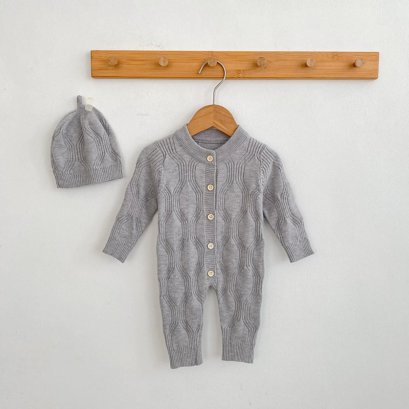 Autumn and Spring Arrival Unisex Baby’s Solid Color Geometric Pattern Knitted Rompers, MyKids-USA®, Baby One-Pieces, MyKids-USA -  -  -  -  -  -  - 